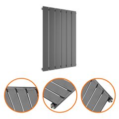 635 x 420mm Anthracite Single Flat Panel Horizontal Radiator